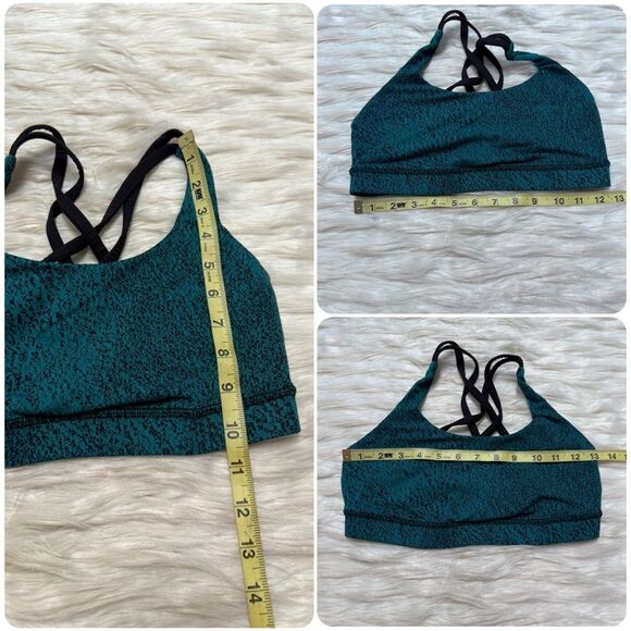 Lululemon Energy Bra in Power Luxtreme Spray Jacquard Hunter Green Black - Picture 5 of 5